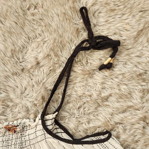 Free People Grasslands Embroidered Harem Pant Set Ivory Women's Size Large‎ - Picture 9 of 14